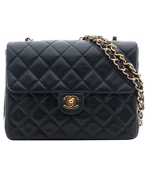 chanel black leather quilted shoulder bag|original quilted chanel bag.